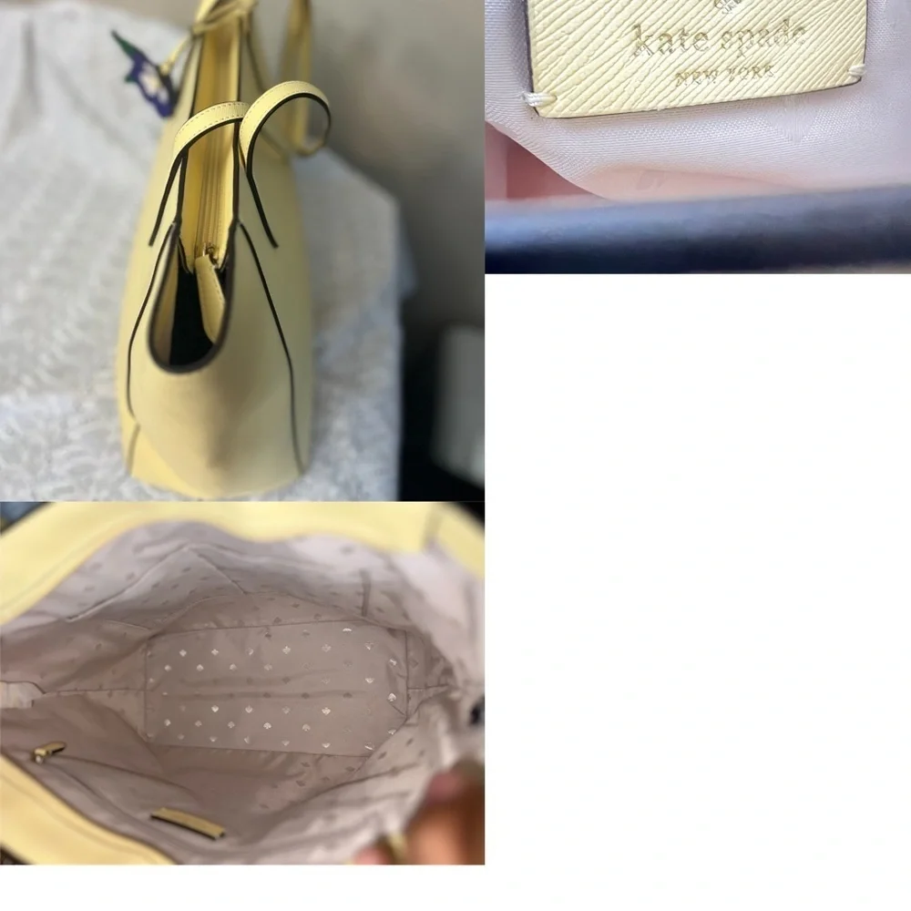 Kate Spade New York Yellow Leather Tote with Structured Design. NWOT